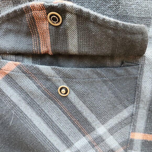 DIXXON x FOX Flannel Form Function Snap Shirt Long Sleeve Black Orange - Picture 7 of 10